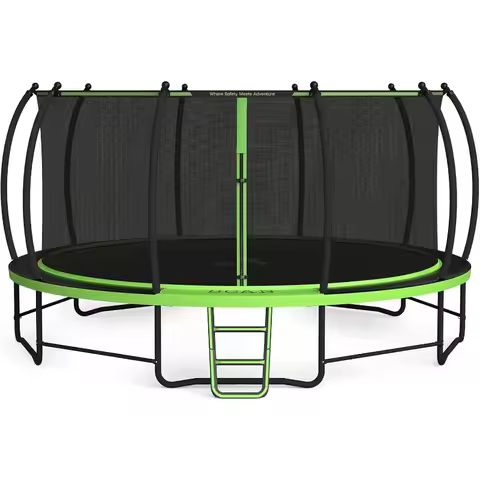 BCAN Recreational Trampoline with Enclosure for Kids Adults, ASTM Approved, Outdoor Trampolines with