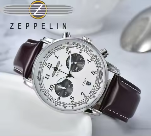 Original Factory ZEPPELIN Hindenburg Series Classic Business Men's Quartz Watch Popular Luxury Leisu