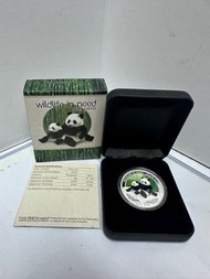 2011 Wildlife in Need Giant Panda 1 Ounce Silver Proof Coin  2011年圖瓦盧伊麗莎白二世熊貓銀幣 C17-24