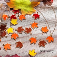 Charm Korean Maple Leaf Enamel Charm Maple Leaf Pendant Pendant Bead Pendant DIY Craft Necklace Brac