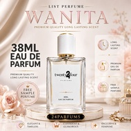 LIST PERFUME WANITA 24 PARFUM TAHAN LAMA EAU DE PARFUM 38ML