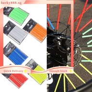 【LUCKY】12pcs Bicycle Wheel Spokes Reflective Sticker Tube Strip Cycling Reflector DIY