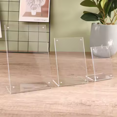 A4/A5/A6 Paper Holder Acrylic Clear Desk Shelf Box Storage Display Stand Acrylic Plastic Transparent