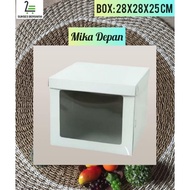 DUPLEX Box 28x28x25 cm/ Tall Tart Cake Box Tall Tart Cake Box Mica Window/