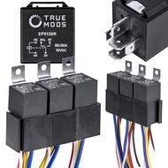 True MODS 5 Pack Bosch Style 5-Pin 12V Relay Kit [60/80 Amp Heavy Duty] [Interlocking Harness Socket