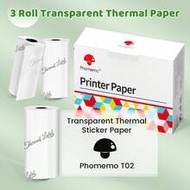 Phomemo Transparent Self-Adhesive Thermal Paper, Glossy Printable Label Stickers, Suitable For Phome
