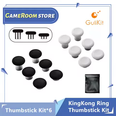 GuliKit NS34 KingKong Ring Thumbstick Kit include 6 with 3 Heights Option Anti-Friction for Gulikit