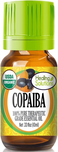 Healing Solutions Oils - 0.33 oz Copaiba Essential Oil Organic, Pure, Undiluted Copaiba Oil for Hair