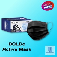 Masker BOLDe Active Mask 3Ply 50 Pcs - Masker Sporty Hitam Safe 😷