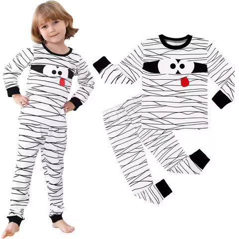 Mummy Costume Kids Halloween Pajamas Baby Boys Mummy Wrap Outfit Toddler Girl Cosplay Carnival Easte