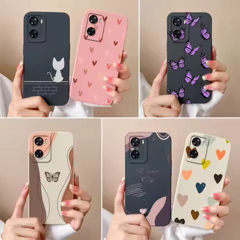 For Oppo A77 A77S Phone Case For Oppo A 77 4G 5G Funda Butterfly Camera Protection Soft Liquid Silic