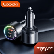 Toocki 175W Type C Car Charger PD 100W Dual USB C + USB Super Fast Charging With Colorful Atmosphere