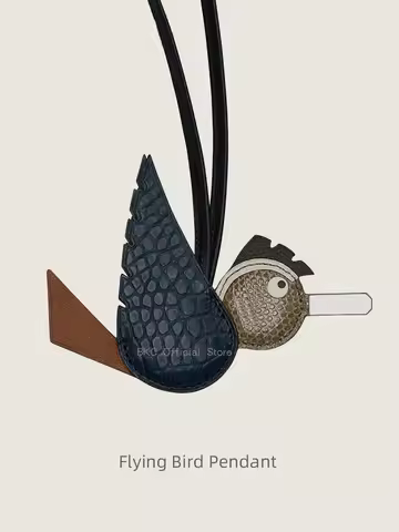 Crocodile & Lizard Skin Bird Charm Handmade Luxury Bag Charm Pendant For Birkin & Kelly Bag Unique D