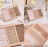 Gina Glam Natural Light and Shadow 3 Color Contour Powder จีน่า เกลม เนเชอรัล ไลท์ แอนด์ แชโดว์ 3 คั