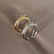 Preferred❤ Unisex.‎  Korean Designer Style Ring Knot Ring Line Winding Knot Ring Diamond Knotted Kno