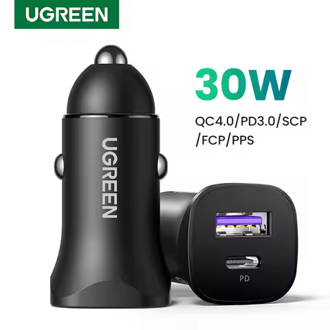 UGREEN 30W USB C Car Charger PD3.0 5A For iPhone 17 Samsung Galaxy S25 Xiaomi Fast Charging Quick Ch