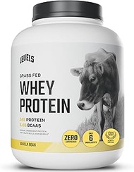 Levels Grass Fed 100% Whey Protein, No Hormones, Vanilla Bean, 5LB