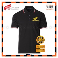 GN Polo T Shirt Sulam Emas Honda Wings Classic EX5 CBR GoldWings Design Logo Baju Lelaki Cotton Fash
