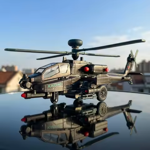 1:64 AH-64 Apache Armed Helicopter Alloy Metal Diecast Model Airplane Desktop Display Collectible Or