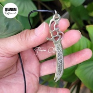 Kalung Pedang Zulfikar SILVER Titanium Tauhid Muslim Kaligrafi Arab