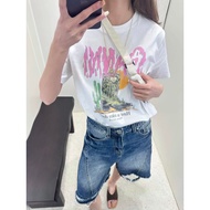 Ganni Spring Cartoon Animal Print T-Shirt - Short Sleeve