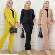 ONE SET NABILA BLAZER CUTBRAY TROUSERS PREMIUM SCUBA MATERIAL CUTBRAY BLAZER SET BLAZER SET WOMAN EH