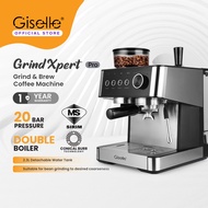 58mm Giselle Grind-Xpert Professional 20 Bar Dual Boiler Espresso Machine, Coffee Machine and Maker 