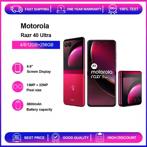 Original Motorola Razr 40 Ultra XT2321 5G Mobile Phone 6.9 Foldable LTPO AMOLED Display 256GB ROM 4G