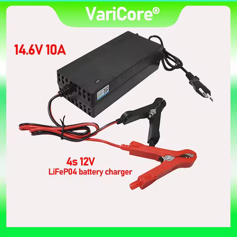 VariCore 12.8V/14.6V 10A Alligator Clip Lifepo4 battery Charger 110-220V 4S 12V High Power Charger F