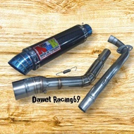 Exhaust NlK 51mm carbon type for wave 110/125 / Xrm 110/125 / Ex5 / Legend 110