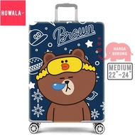 HOWALA Brown Bear Travel Luggage Protector Cover Stretchable for Size 22 - 24 inch (Medium)OWALA Brown Bear Travel Lugga