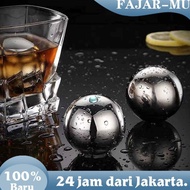 YR 1 Set 2 Pc Es Reble Ball Ice Cube 55mm Bulat Silver Stainless Steel