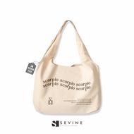 Sevine Tote Bag Kanvas Tas Wanita Kuliah Fashion Laptop Totebag  Aesthetic Zodiac Series - CZ