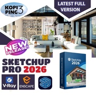 【NEW】🔥SketchUp Pro 2026 Latest Full Version | V-Ray 7.2 | Enscape 4.13( Latest DEC 2025)