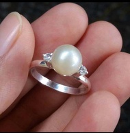 Cincin perak mutiara laut | cincin perak 925 mutiara air laut asli lombok kualitas biasa