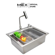 MEX รุ่น BIX60BM-MF อ่างล้างจาน 1 หลุม ขนาด 61.5 x 51.5 สเตนเลส สตีล AISI 304