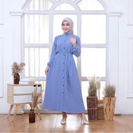 Keisya dress Gamis cringkel Airflow Full Front buttons Muslim women's clothing/ latest Eid gamis