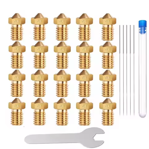 E3D Nozzles, ExcelFu M6 0.4mm Brass Nozzle Extruder Print Head for 1.75mm Filament E3D V5-V6 3D Prin