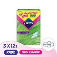 Libresse Slim Night Wings 32cm (3x12s) Disposable Sanitary Pad Tuala Wanita Pakai Buang
