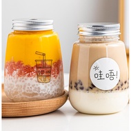 Disposable fruit juice beverage bottle square milk tea plastic yogurt bottle