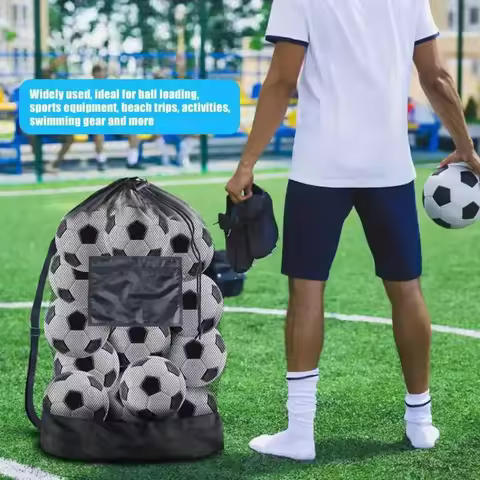 1pc Large Capacity Football Basketball Drawstring Ball Bag Ball Storage Bag Sports Equipment Organis