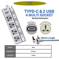 USB TYPE-C Wayer Extension Plug Power Socket Extension Plug With USB Elektrik Soket Extension Cord 2