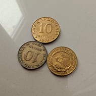 uang koin lama/ kuno 10 rupiah tahun 1974 