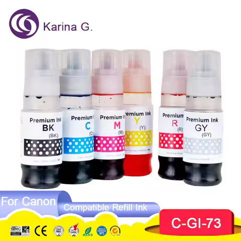 GI73 GI 73 GI-73 Premium Compatible Color Bulk Water Based Bottle Refill Ink For Canon PIXMA G570 G6