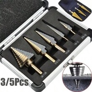3/5 Pcs HSS COBALT MULTIPLE HOLE 50 Sizes STEP DRILL BIT SET With Aluminum Case/Pouch,Tool Accessori