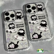 FOR iPhone11 13 Case Iphone 14 15 12 pro Max 7 8 14 15 Plus X XR XS Little Black Cat Advanced Version Metal Photo Frame