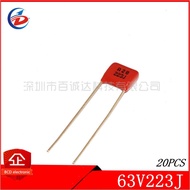 20PCS 5MM pin 63V 223 22NF 0.022UF CBB capacitor
