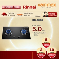 Rinnai RB982G Built-In Gas Hob / Rinnai RB-982G Gas Stove / 2 Tungku Dapur Rinnai Cooker Hob