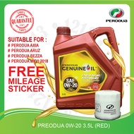 ORI PERODUA FULLY 0W20 3.5L BEZZA AXIA MYVI ALZA ARUZ ATIVA 0W-20 ENGINE OIL SYNTHETIC 0W 20 NEW RED