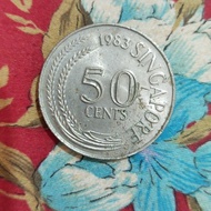 uang koin 50 cents singapura tahun 1983